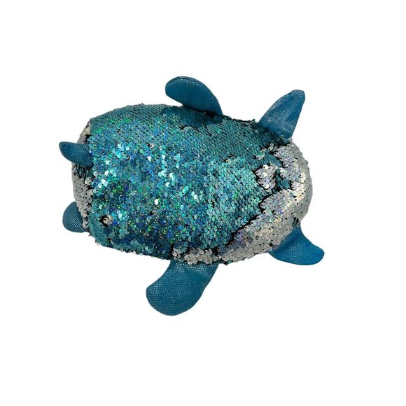 SHIMMEEZ SEQUINS 10 Inch PLUSH BLUE/Green Lamb‎ Sensory Toy Stuffed Animal - Picture 7 of 8